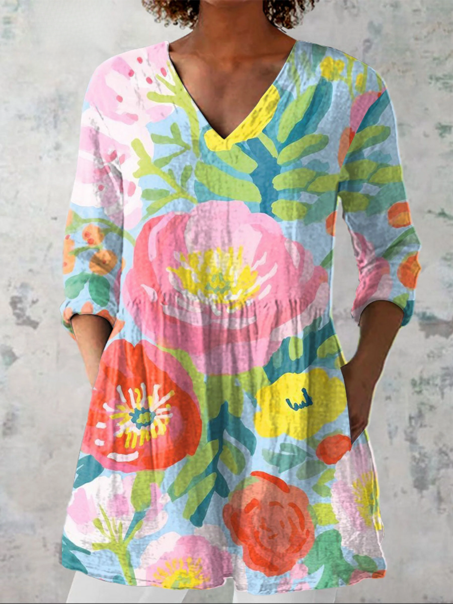 Helene | Blusa Lunga con Scollatura a V