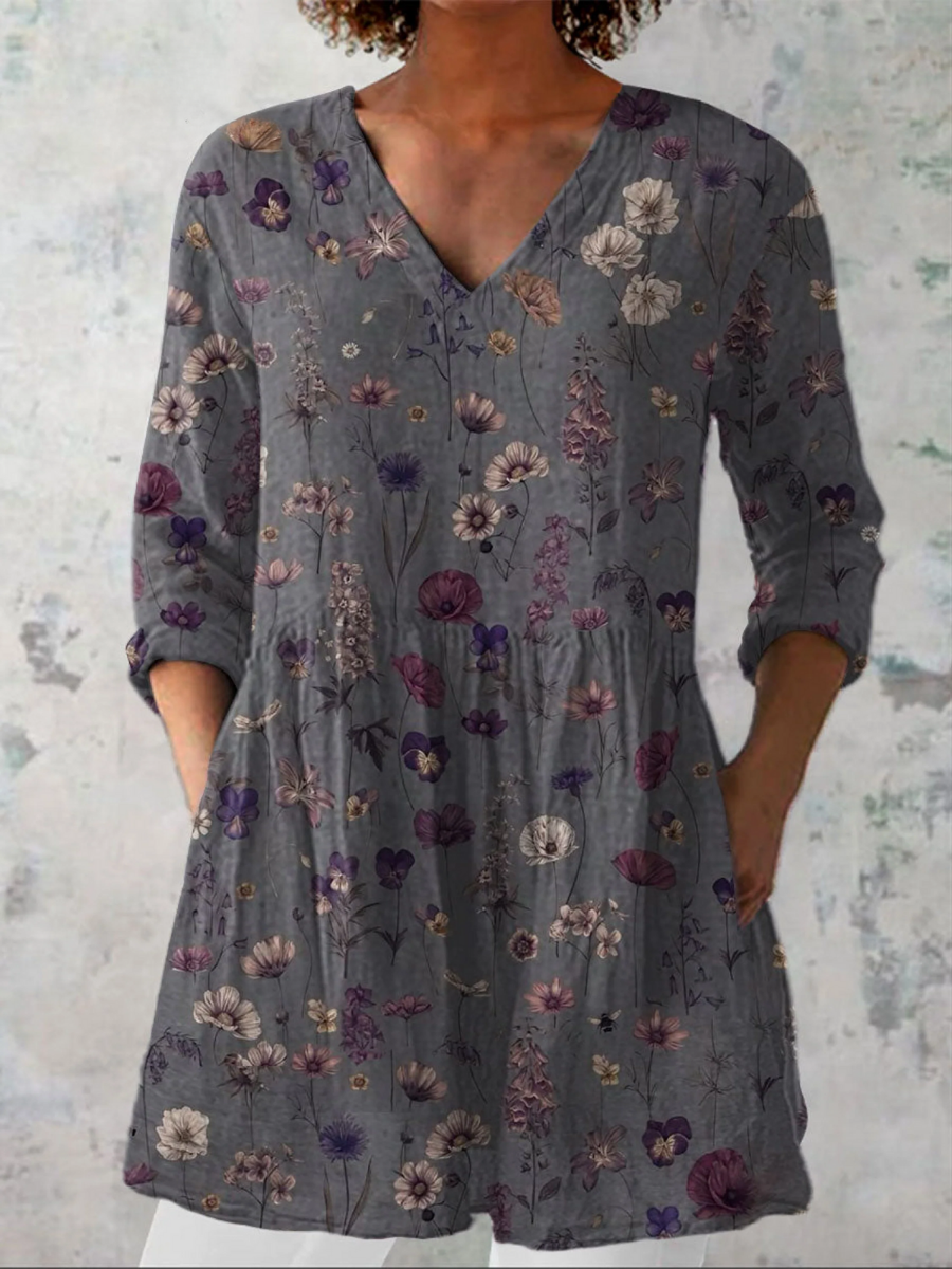 Audrey | Blusa a Maniche Lunghe con Scollo a V