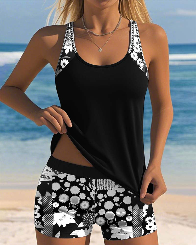 Sabrina | Costume da bagno a due pezzi con vestibilità comoda e stile floreale da spiaggia