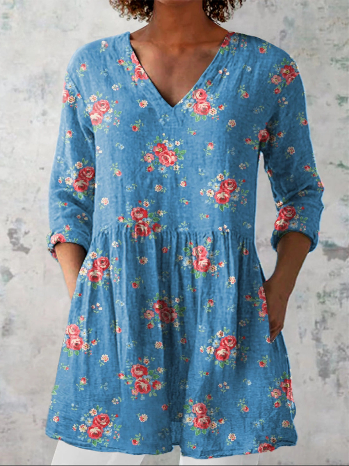 Melanie | Blusa Lunga con Scollatura a V