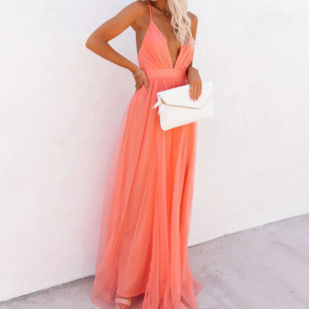 Maxi Dress Luce Corallo