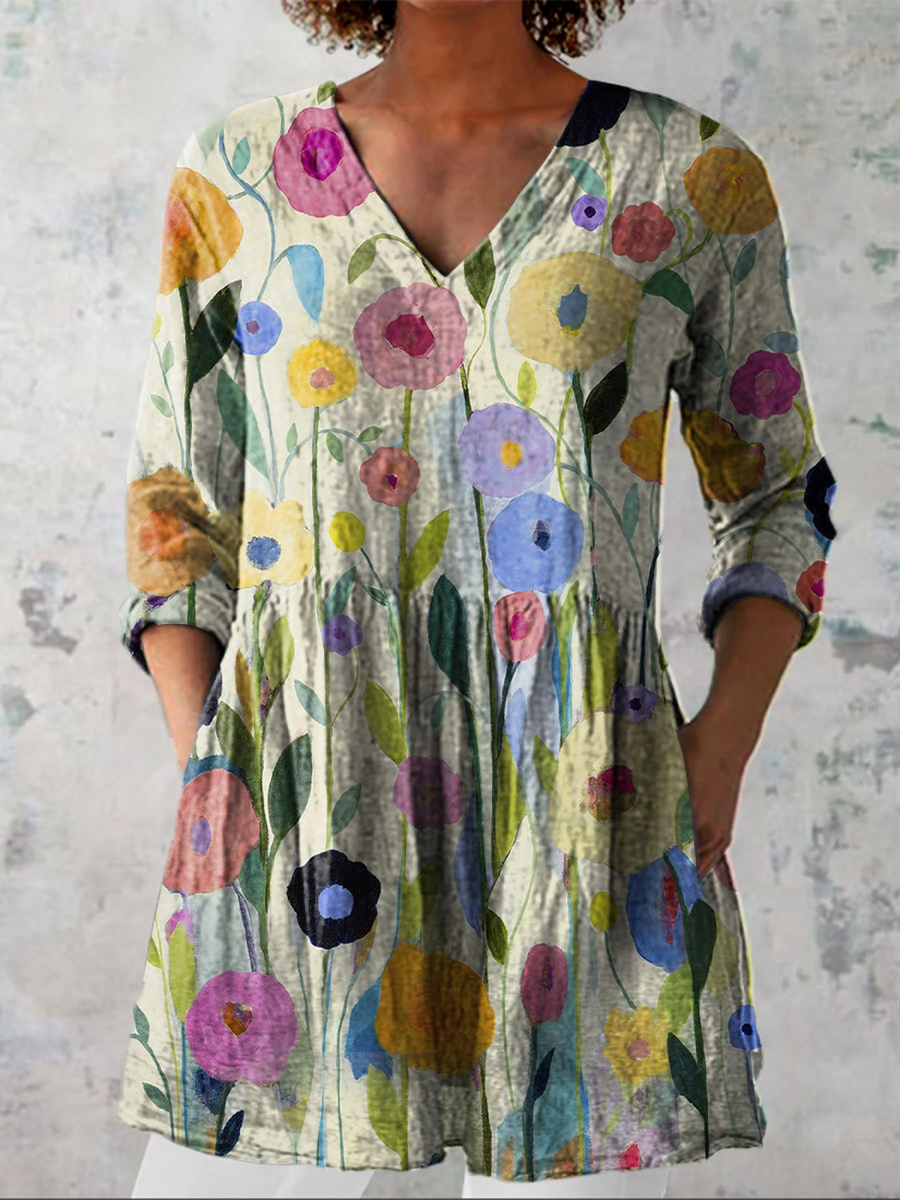 Louise | Blusa Lunga con Scollatura a V