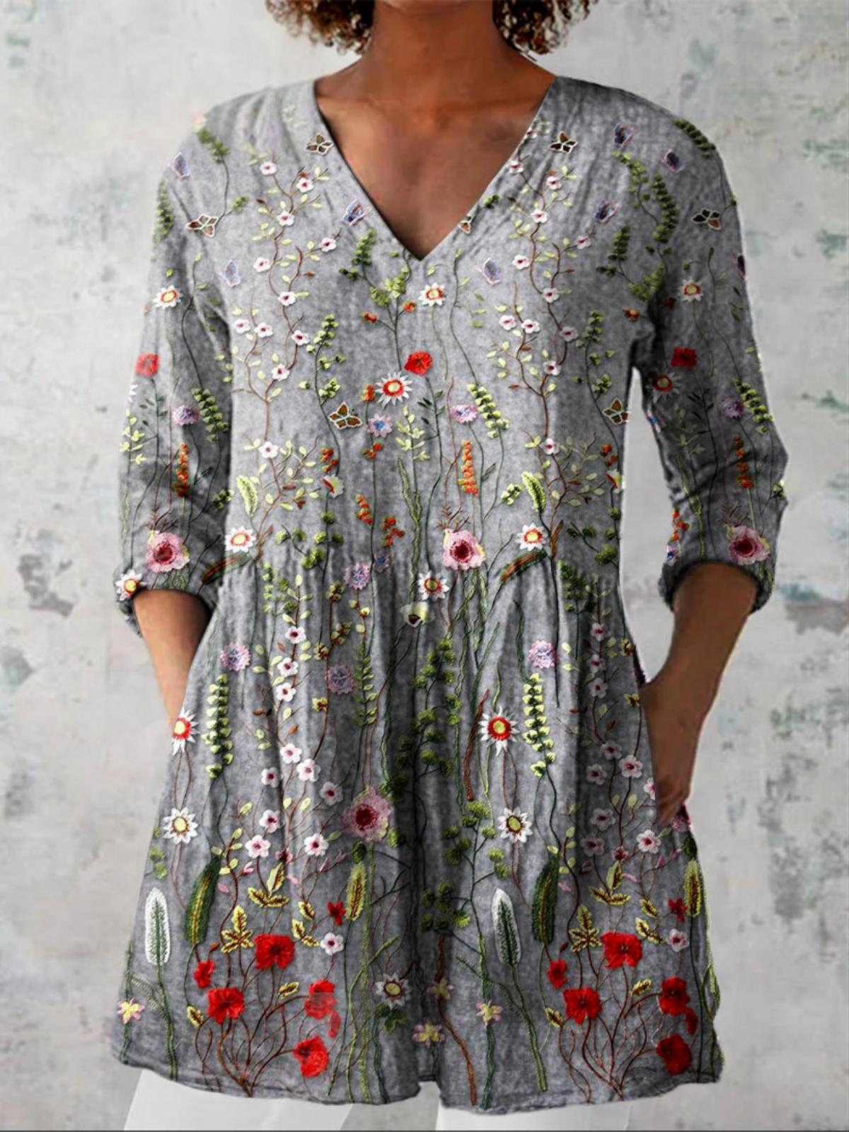 Amelie | Blusa Lunga con Scollo a V