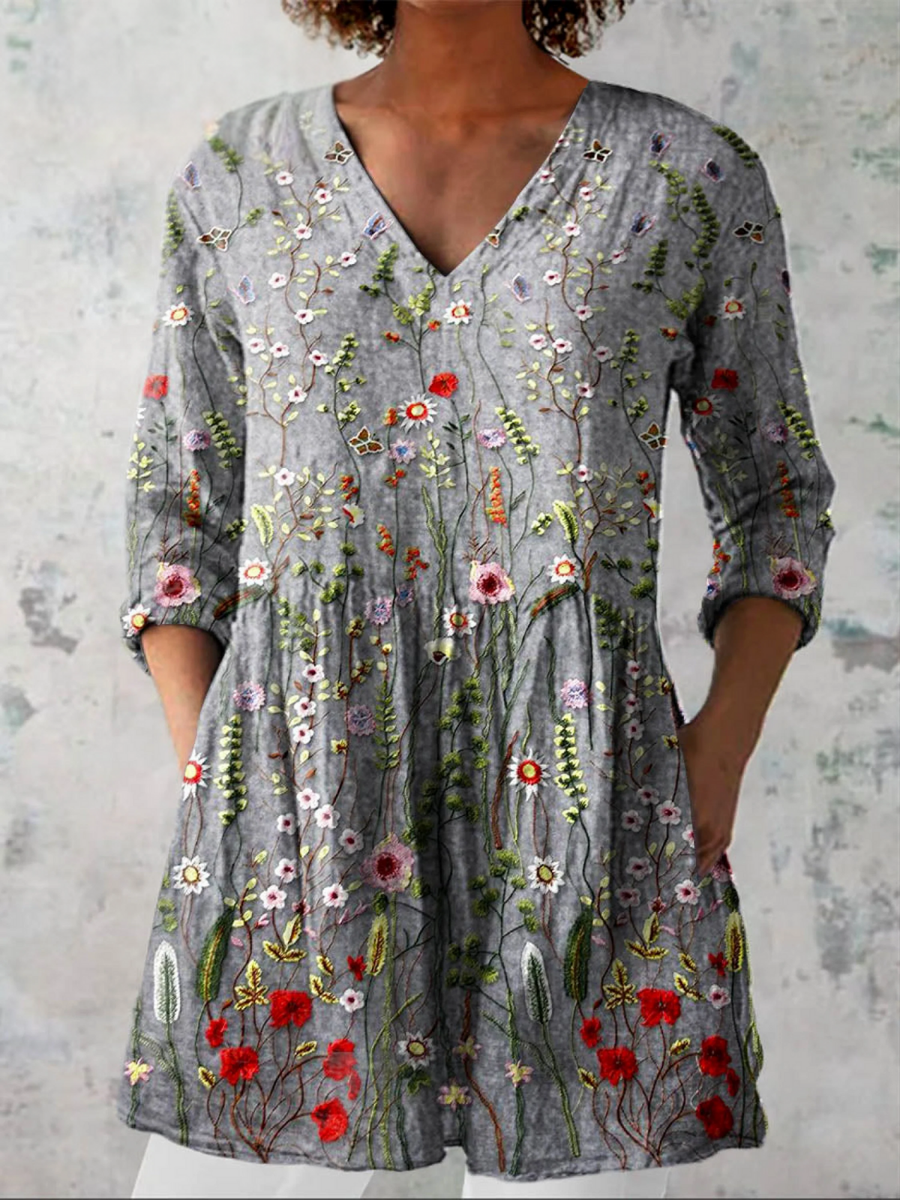 Amelie | Blusa Lunga con Scollo a V