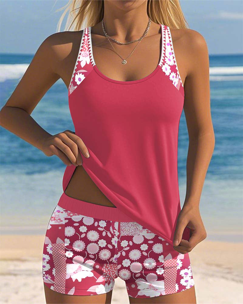 Sabrina | Costume da bagno a due pezzi con vestibilità comoda e stile floreale da spiaggia