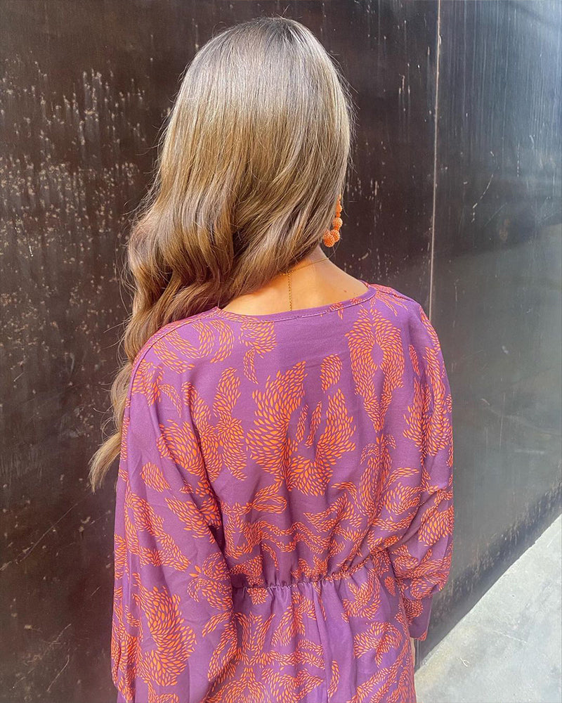 Abito Midi con Stampa Floreale Elegante