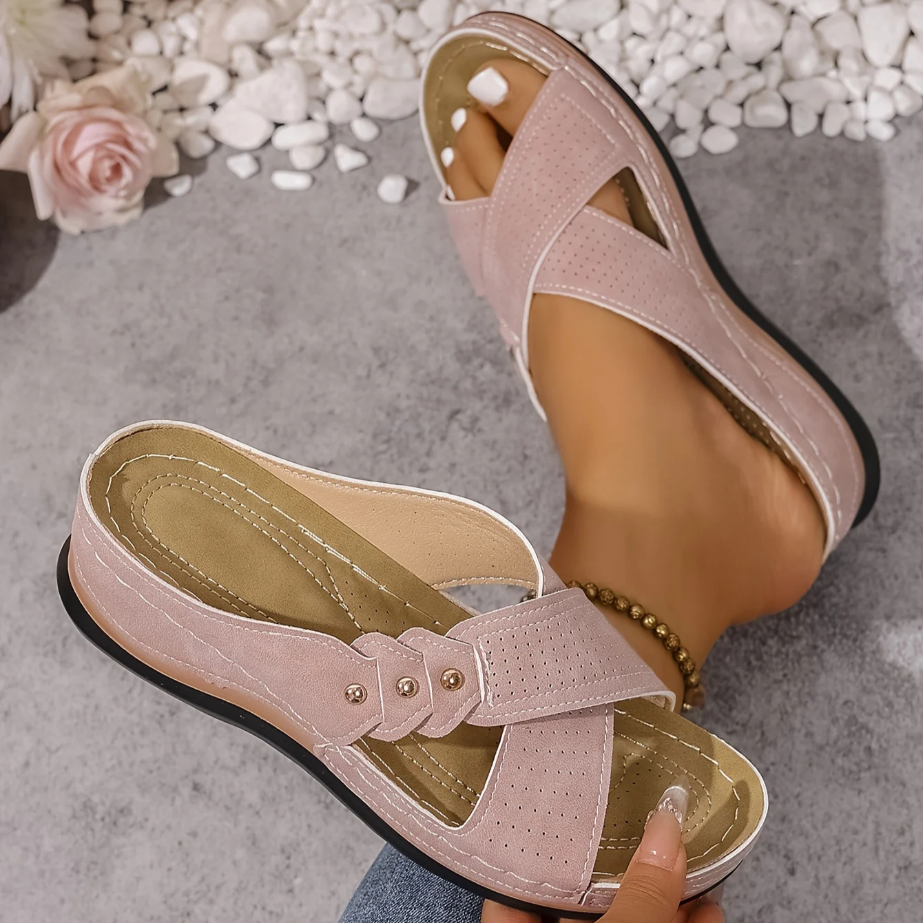 Daniela | Sandali con Zeppa Eleganti e Confortevoli