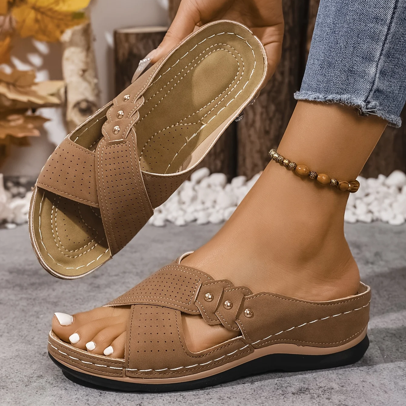 Daniela | Sandali con Zeppa Eleganti e Confortevoli