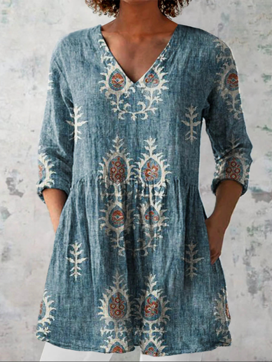Elise | Blusa Lunga con Scollatura a V