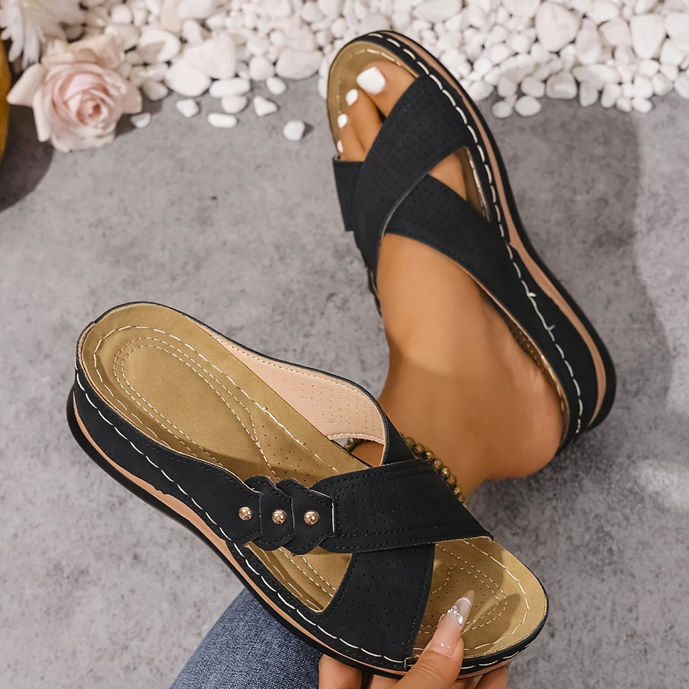 Daniela | Sandali con Zeppa Eleganti e Confortevoli