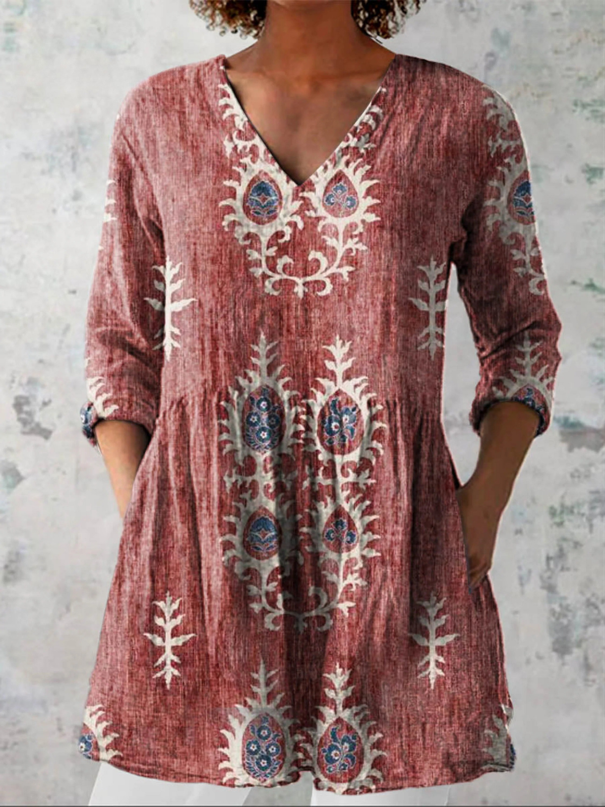 Elise | Blusa Lunga con Scollatura a V