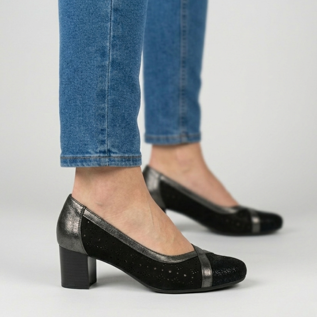 Amina - Mocassino comoda Donna con tacco