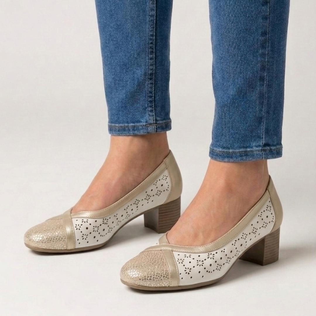 Amina - Mocassino comoda Donna con tacco