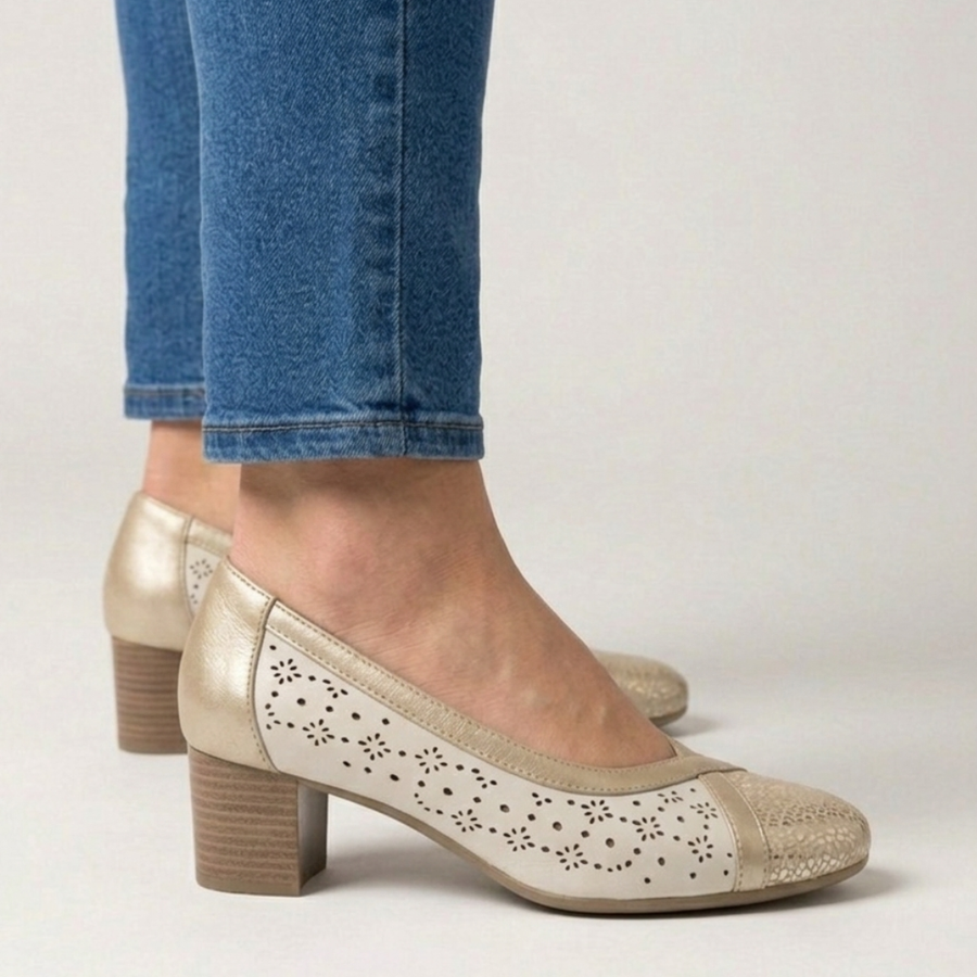 Amina - Mocassino comoda Donna con tacco