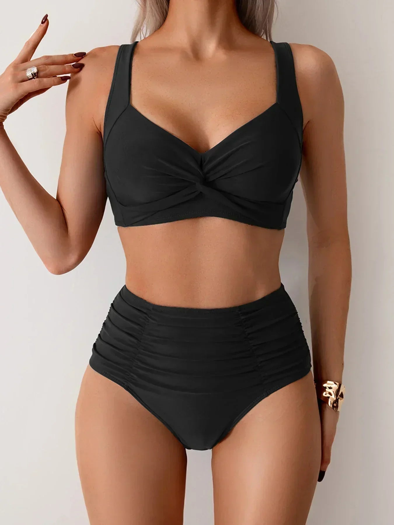 Nicoletta | Bikini Bandeau con Tessuto Arricciato