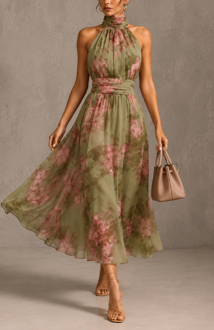 Livia - Elegante Abito Maxy con Scollo Halter