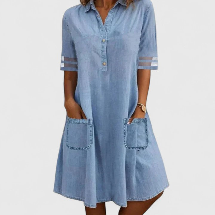 Brittany | Abito in Denim Che Valorizza la Figura