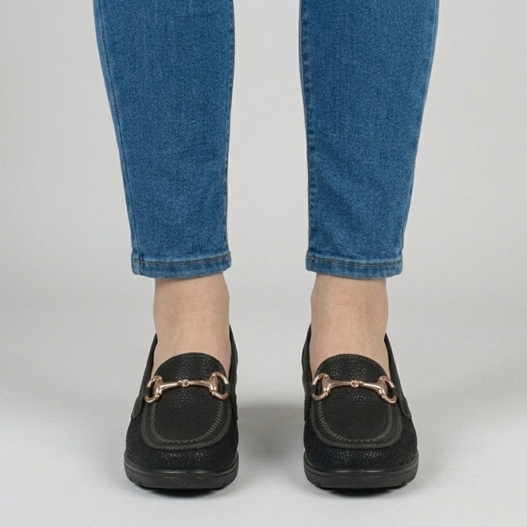 Whitney - Mocassino comodo Donna con zeppa