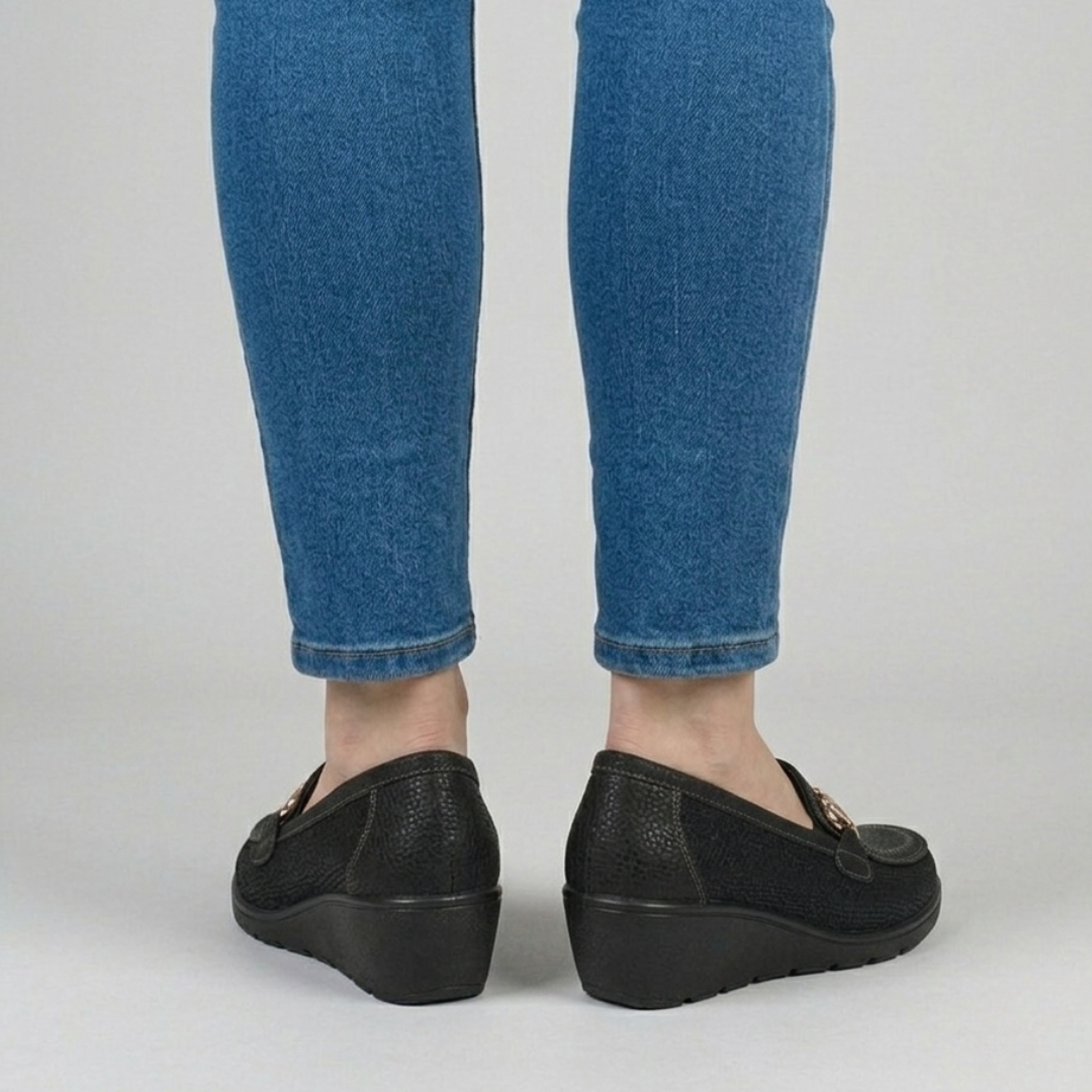 Whitney - Mocassino comodo Donna con zeppa