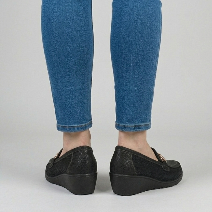Whitney - Mocassino comodo Donna con zeppa