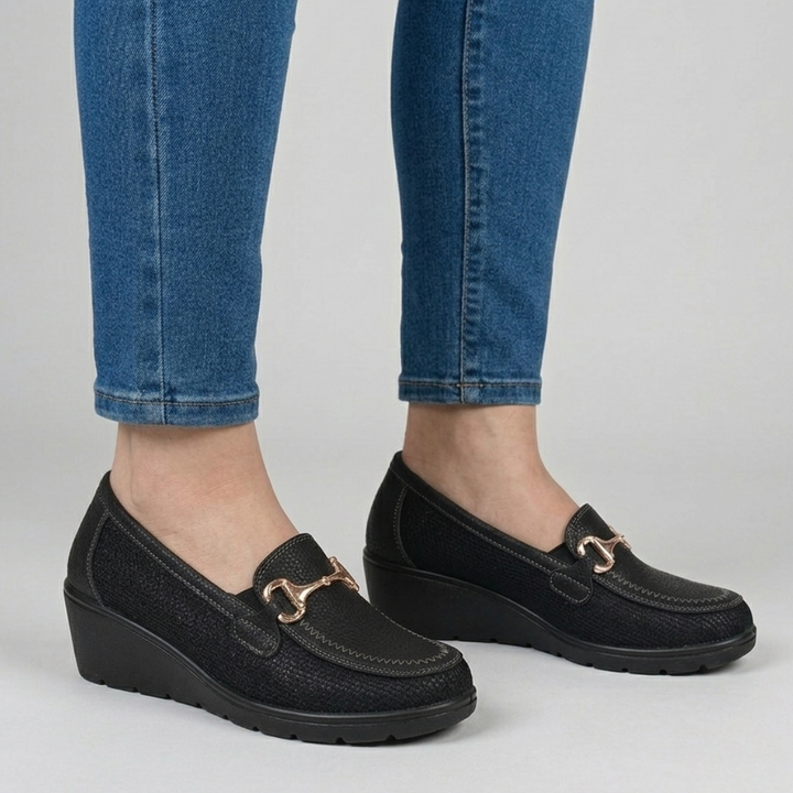 Whitney - Mocassino comodo Donna con zeppa