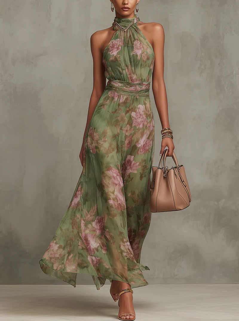 Élise Floral Long Elegant Dress