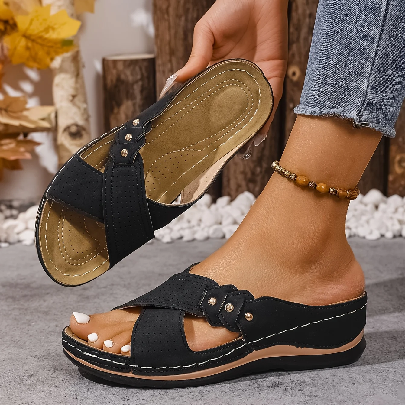 Daniela | Sandali con Zeppa Eleganti e Confortevoli