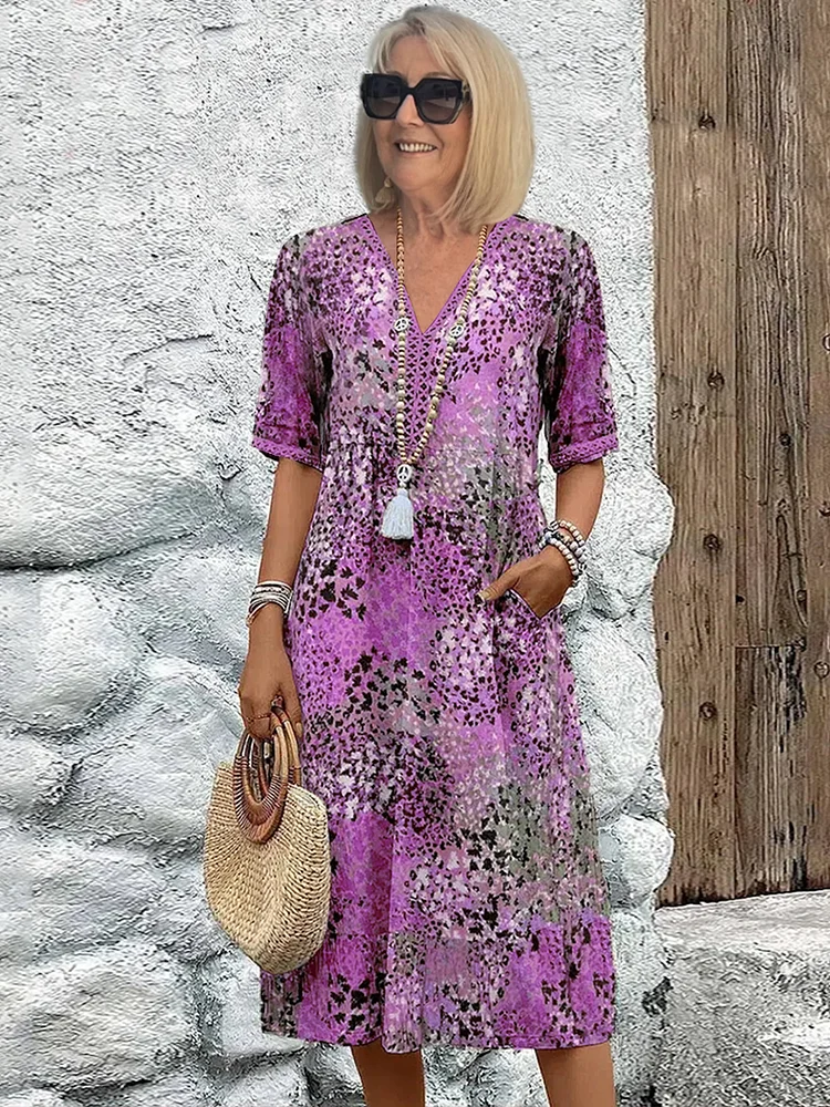SUSAN | VESTITO MIDI VIBRANTE CON ELEGANTE COPERTURA DELLA PANCIA