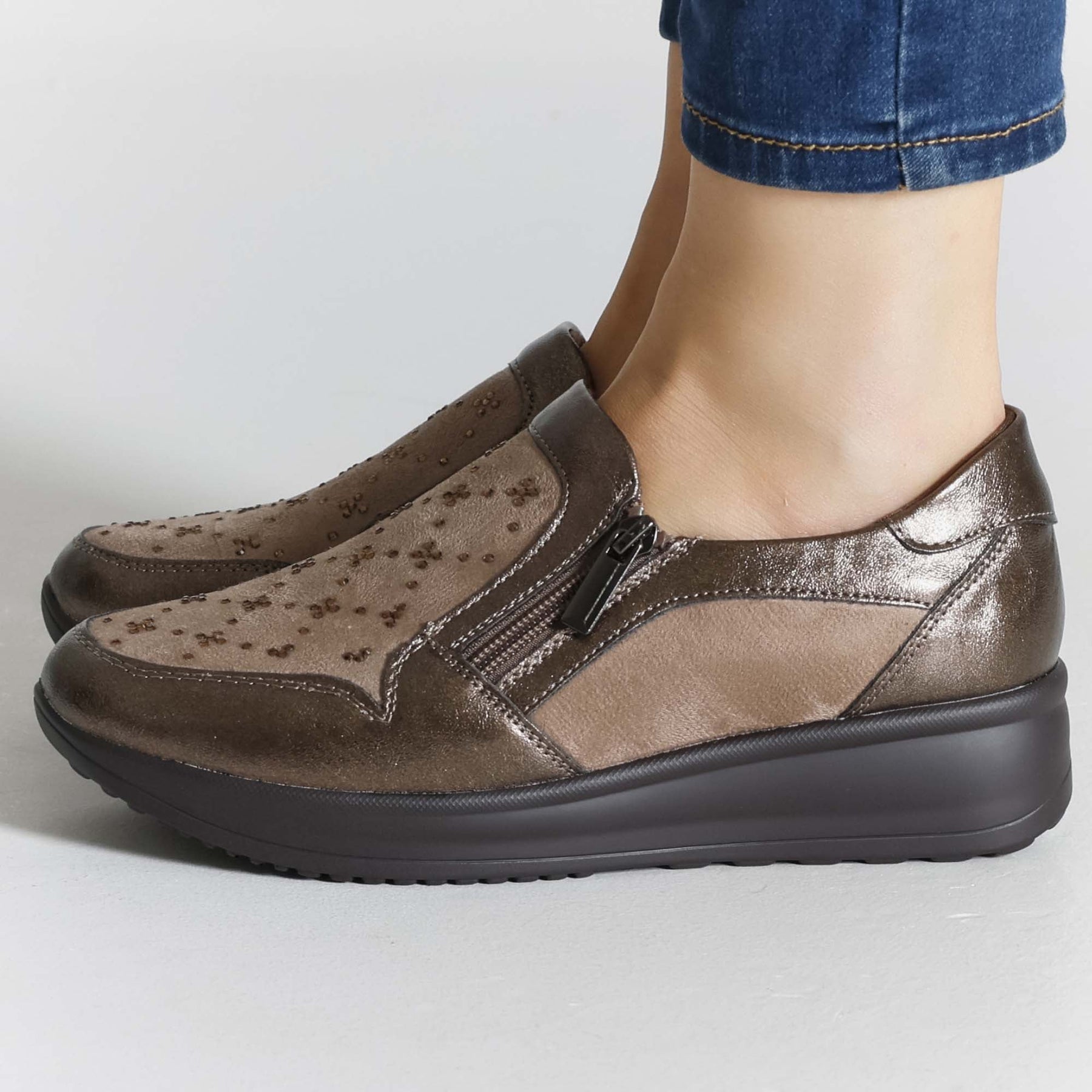 Gaia - Mocassino Comodo con zip