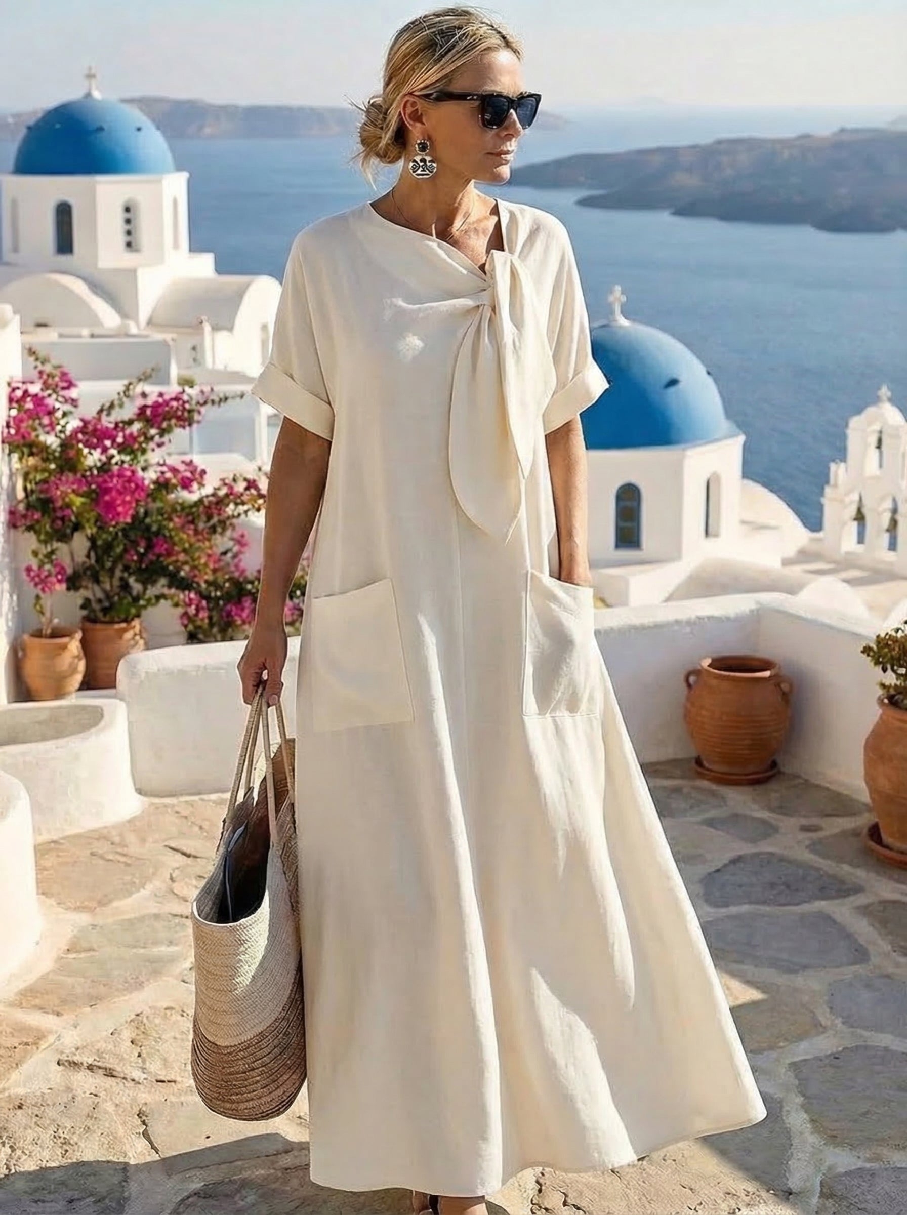 Fleur™ Abito Elegante con Tasche