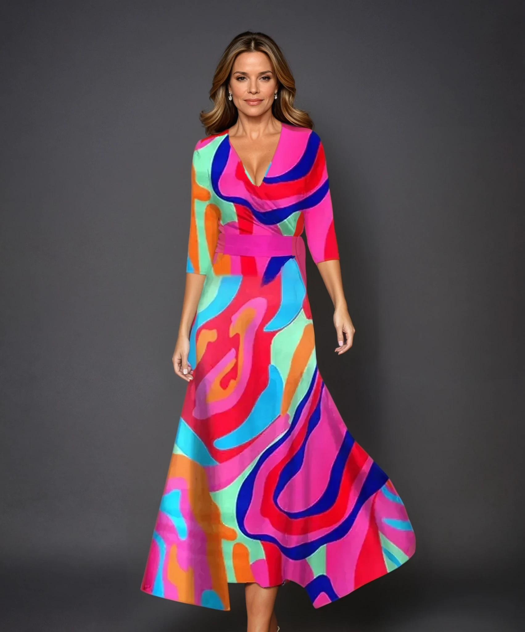Aria™ | Abito Elegante con Motivo Floreale