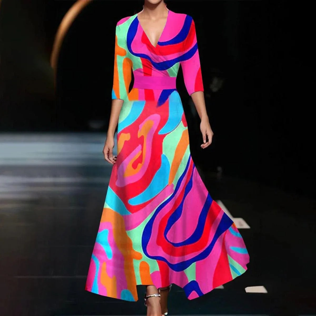 Aria™ | Abito Elegante con Motivo Floreale