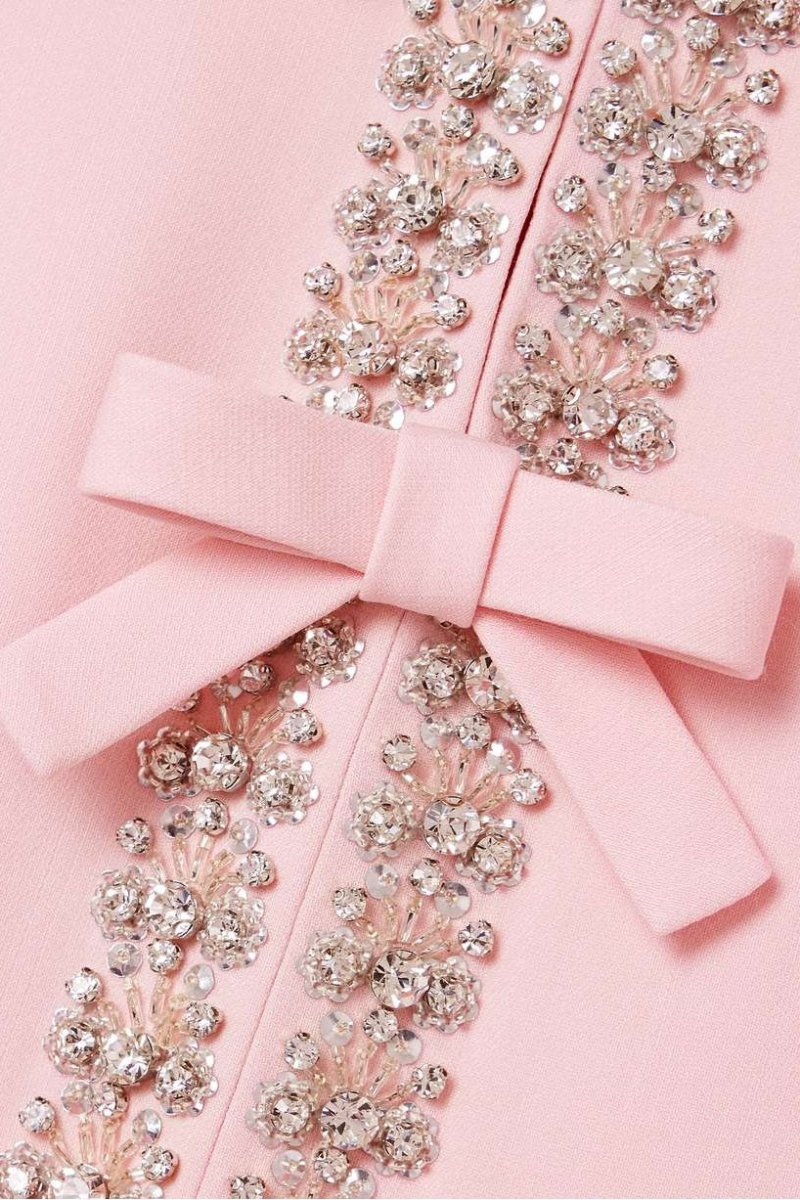 Aria™ | Midi Dress with Bow and Crystal Embellishments