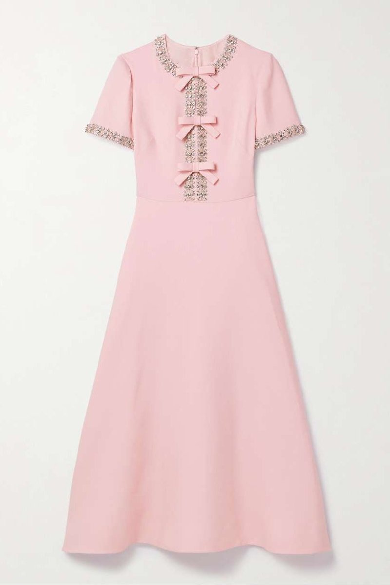 Aria™ | Midi Dress with Bow and Crystal Embellishments