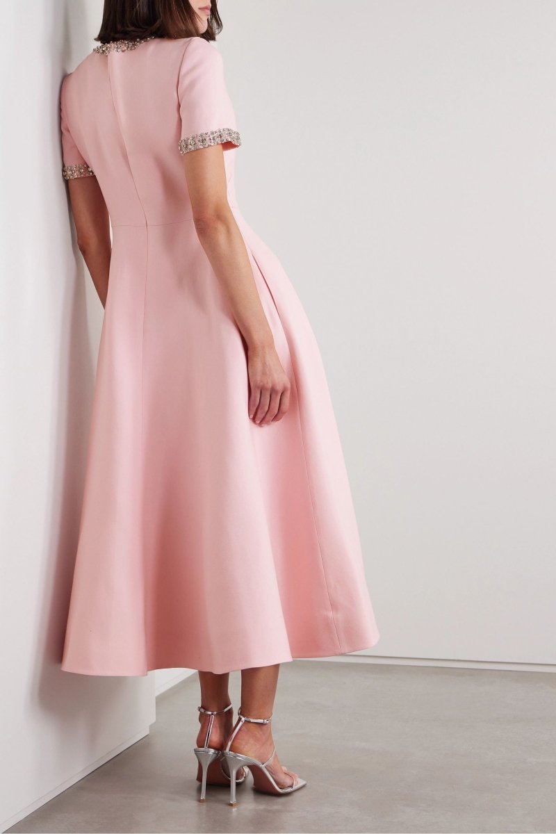 Aria™ | Midi Dress with Bow and Crystal Embellishments